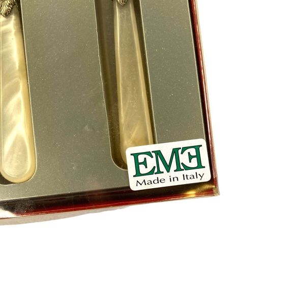 EME Inox Italy Ivory Opalescent Tapas Cutlery Cheese Knives 18/10 Set Of 3 NIB - Picture 12 of 12